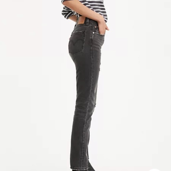 Levi’s Premium 501 Skinny Black Distressed Jeans - Picture 2 of 13